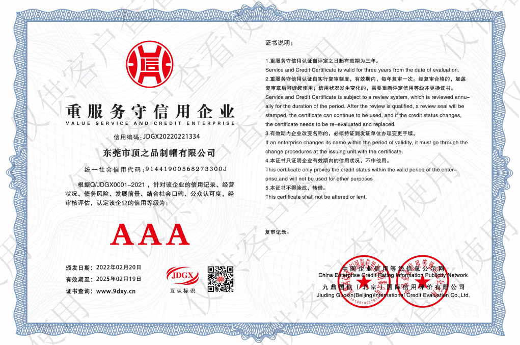 AAA Value Service and Credit Enterprise certificate