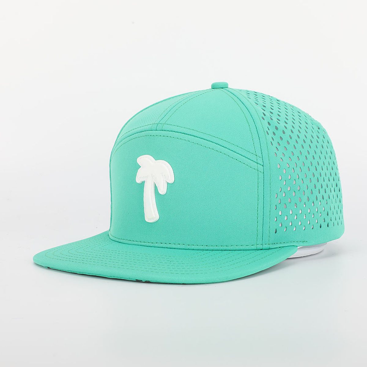 7-panel flat-bill perforated cap