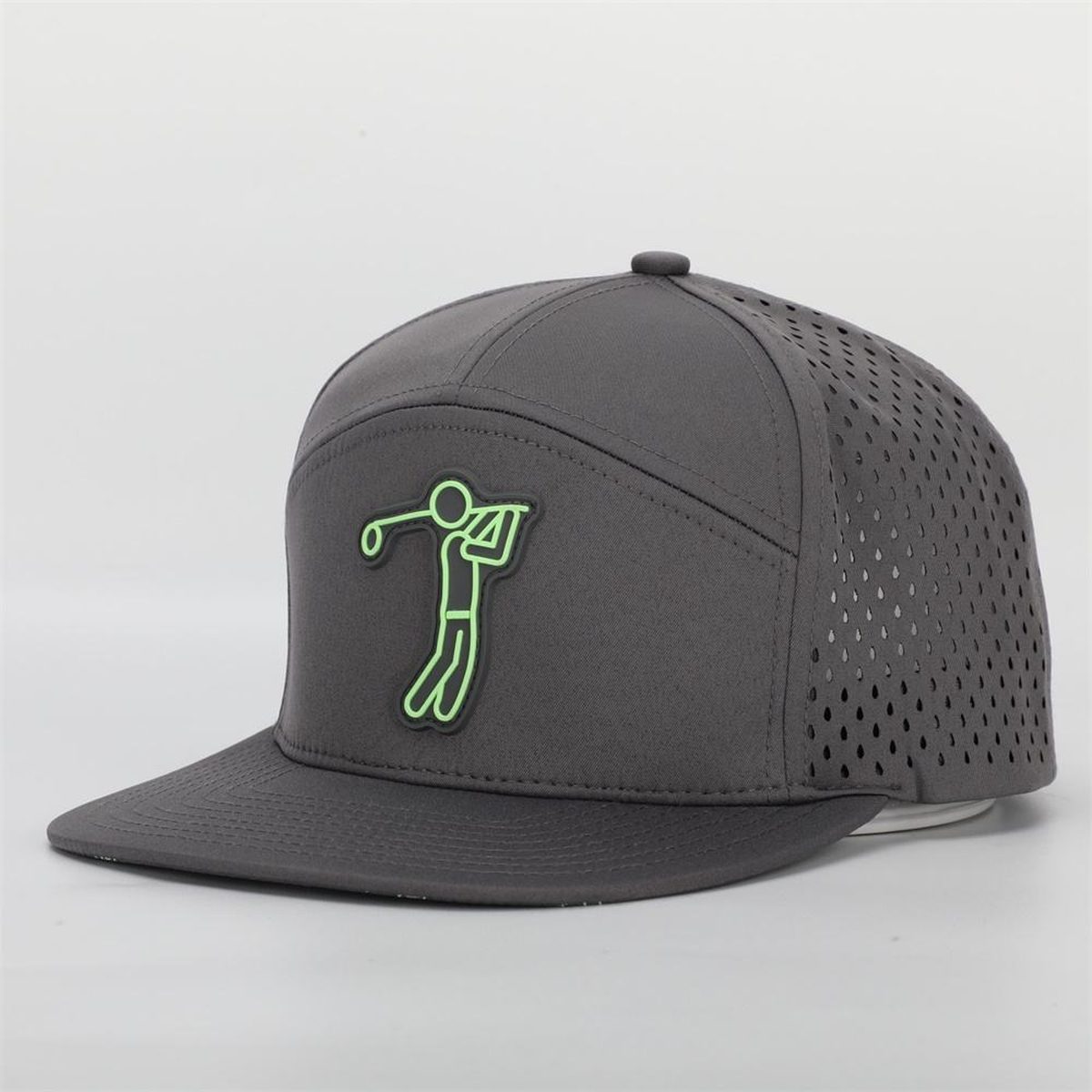 7-panel rubber-patch snapback