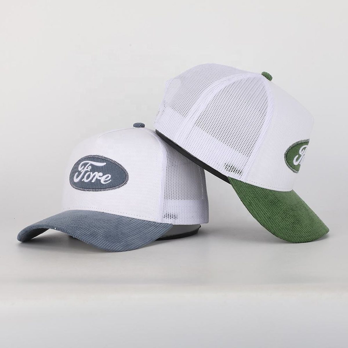 5-panel corduroy trucker cap