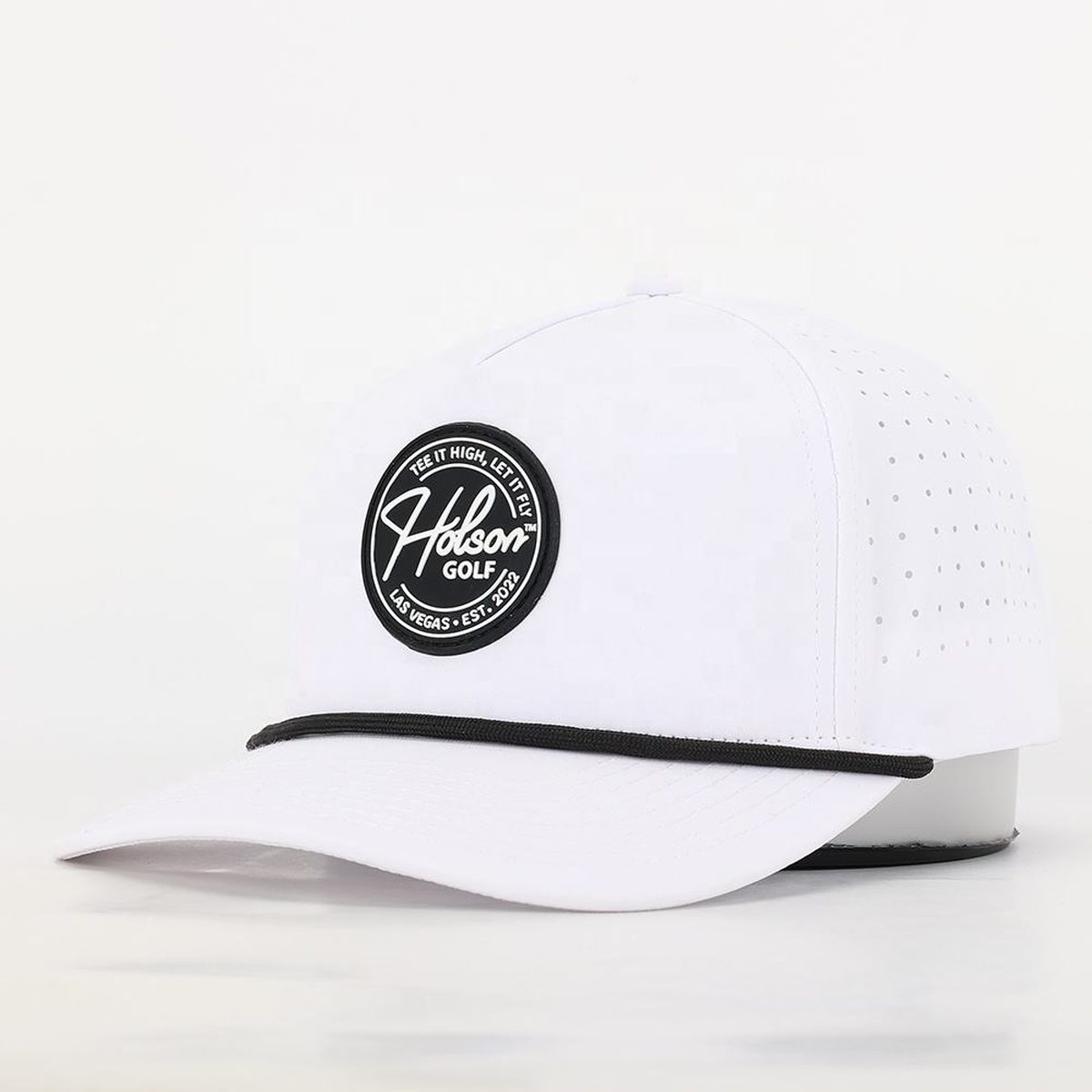 Sporty golf rubber-patch cap
