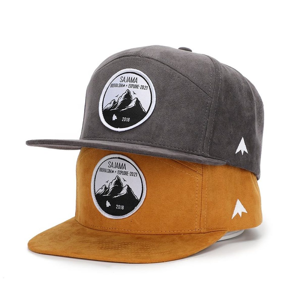 7-panel suede snapback