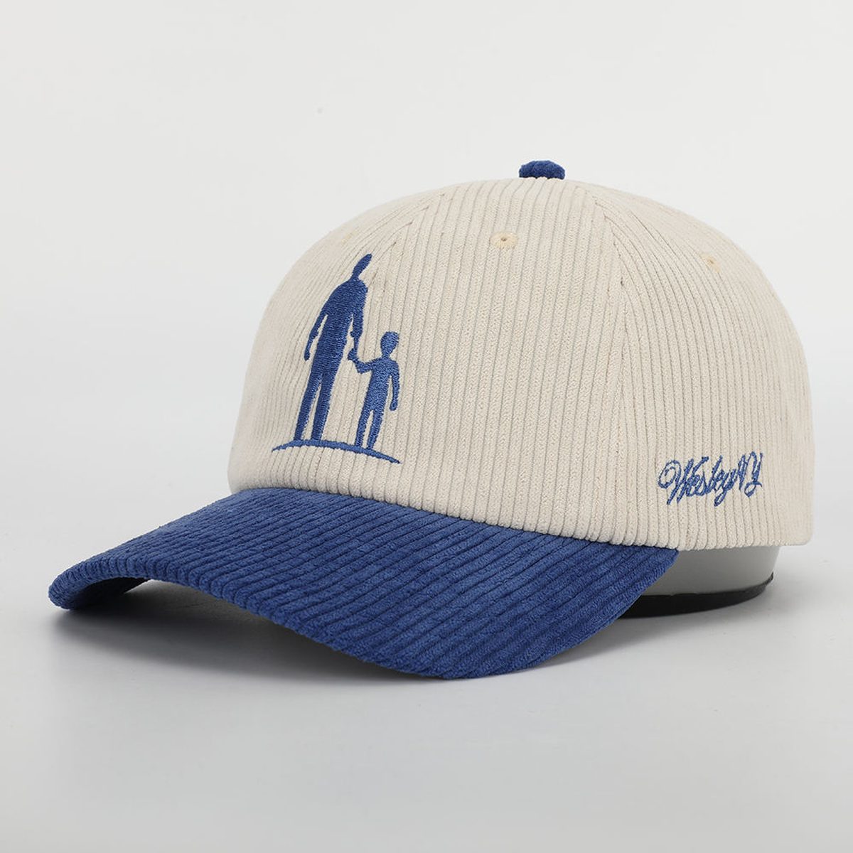 6-panel two-tone corduroy dad hat